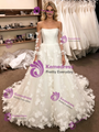 White Tulle Off The Shoulder Long Sleeve Wedding Dress