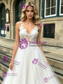 White Tulle Straps Appliques Wedding Dress