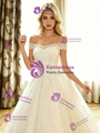 White Tulle Lace Off The Shoulder Wedding Dress