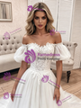 White Tulle Lace Off The Shoulder Wedding Dress