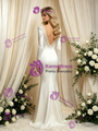 Mermaid Satin Long Sleeve Beading Wedding Dress