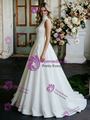 White Satin High Neck Sleeveless Wedding Dress