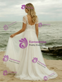 Simple White Lace Short Sleeve Wedding Dress