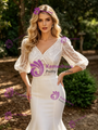 White Mermaid V-Neck Lace Wedding Dress