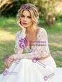 Sexy White Mermaid Lace Long Sleeve Wedding Dress