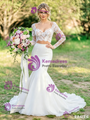 Sexy White Mermaid Lace Long Sleeve Wedding Dress