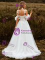 White Tulle Lace Appliques Wedding Dress