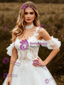 White Tulle Lace Appliques Wedding Dress