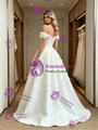 White Off The Shoulder Flower Wedding Dress