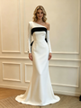 White Mermaid Long Sleeve Wedding Dress