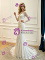 Sexy White Mermaid Long Sleeve Pleats Wedidng Dress