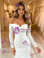 Sexy White Mermaid Long Sleeve Wedding Dress