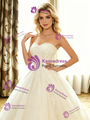 White Tulle Lace Strapless Wedding Dress