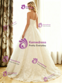 White Tulle Lace Strapless Wedding Dress