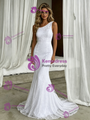 White Mermaid Lace One Shoulder Wedding Dress