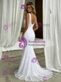 White Mermaid Lace One Shoulder Wedding Dress