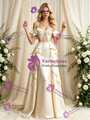 Sexy Ivory Satin Straps Beading Wedding Dress