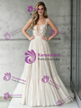 Ivory Tulle Straps Appliques Wedding Dress