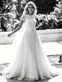 White Lace Cap Sleeve Wedding Dress