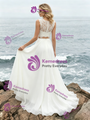 Simple White Two Piece Lace Wedding Dress