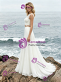 Simple White Two Piece Lace Wedding Dress