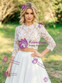 White Lace Long Sleeve Wedding Dress