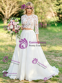 White Lace Long Sleeve Wedding Dress