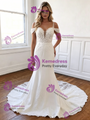 White Mermaid Straps Lace Appliques Wedding Dress