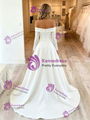 White Long Sleeve Off The Shoulder Wedding Dress