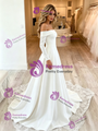 White Long Sleeve Off The Shoulder Wedding Dress