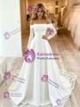 White Long Sleeve Off The Shoulder Wedding Dress