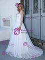 White Sequins Long Sleeve Wedding Dress