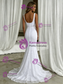 Sexy White Mermaid Lace Straps Wedding Dress