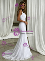 Sexy White Mermaid Lace Straps Wedding Dress