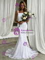 Sexy White Mermaid Lace Straps Wedding Dress