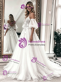 Sexy White Tulle Lace Spaghetti Straps Wedding Dress 