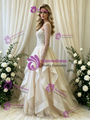 Ivory Tulle Long Sleeve Beading Wedding Dress
