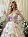 Ivory Tulle Long Sleeve Beading Wedding Dress