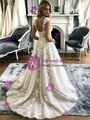 A-Line Tulle Lace Appliques Straps Wedding Dress