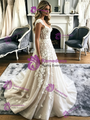 A-Line Tulle Lace Appliques Straps Wedding Dress
