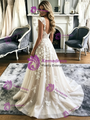 A-Line Tulle Lace Appliques Straps Wedding Dress