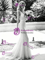 White Mermaid V-Neck Long Sleeve Wedding Dress