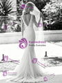 White Mermaid V-Neck Long Sleeve Wedding Dress