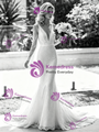 White Mermaid V-Neck Long Sleeve Wedding Dress