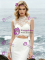 White Mermaid Lace Two Piece Long Sleeve Wedding Dress
