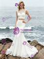 White Mermaid Lace Two Piece Long Sleeve Wedding Dress