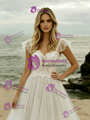 White Tulle Lace Straps Wedding Dress