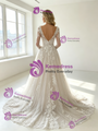 White Tulle Lace Appliques Wedding Dress