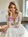 White Tulle Lace Appliques Wedding Dress