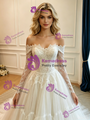 White Tulle Lace Long Sleeve Wedding DressWhite Tulle Lace Long Sleeve Wedding DressWhite Tulle Lace Long Sleeve Wedding Dress